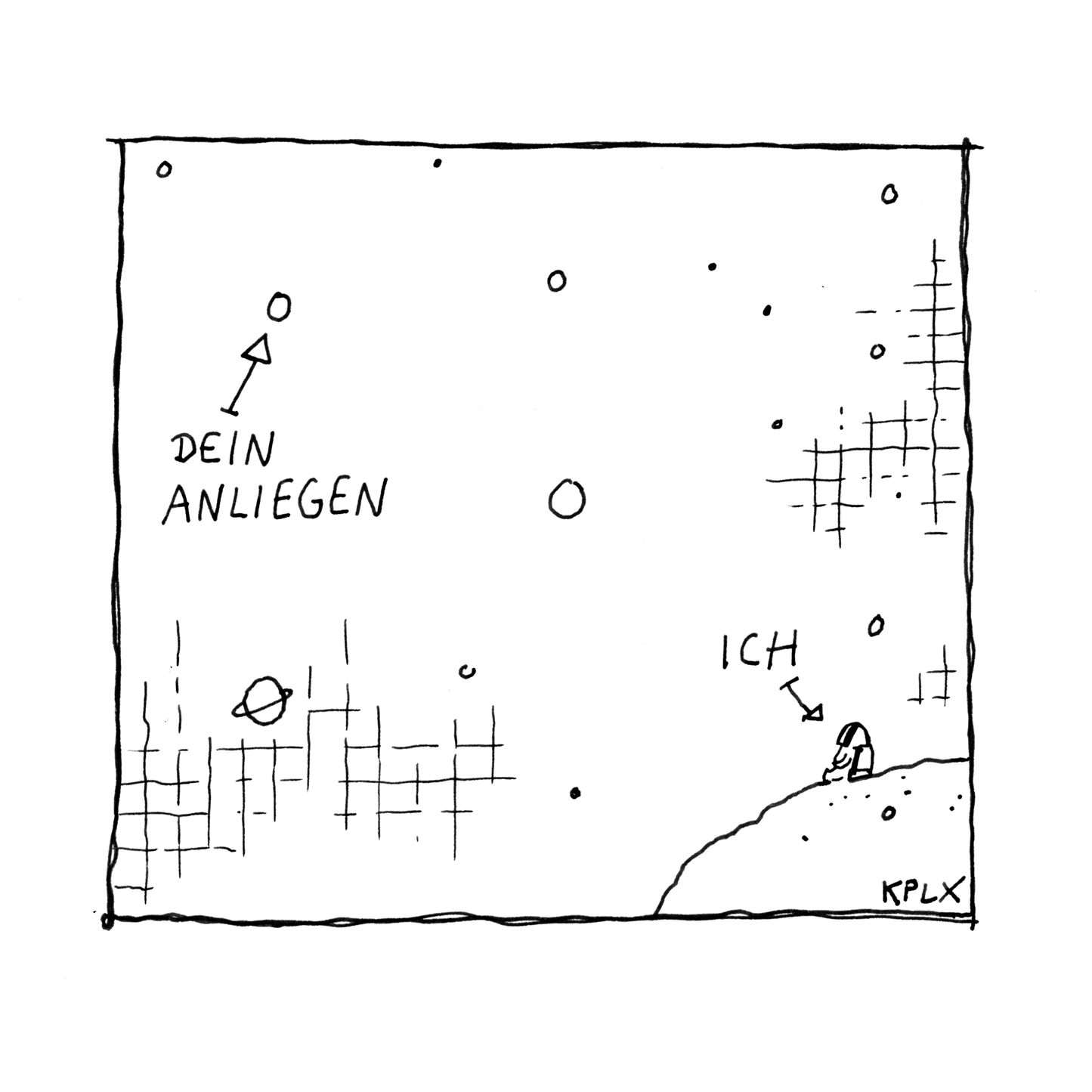 Druck dein Anliegen im Umschlag