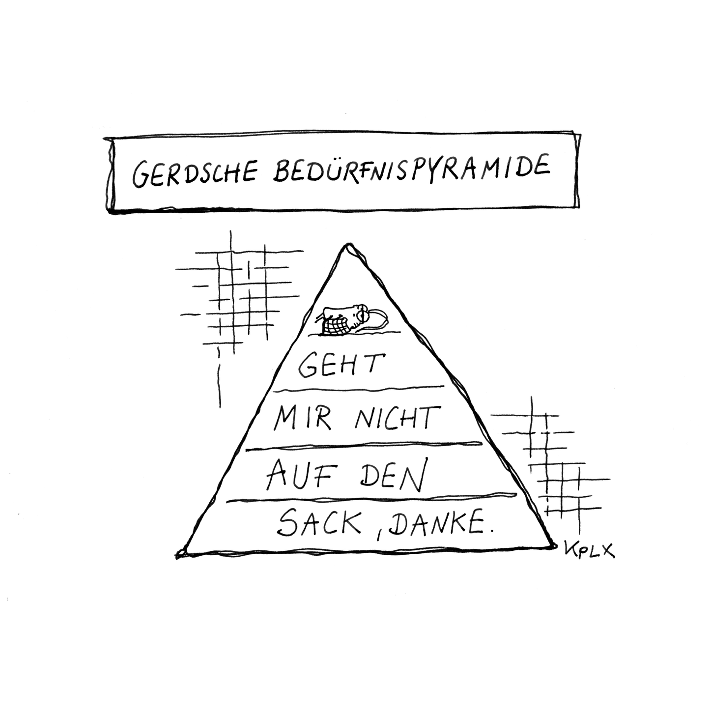 Original drawing Gerd Pyramide in frame